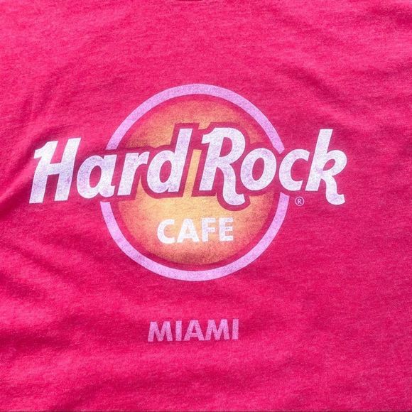 NWT Hard Rock Cafe Miami Pink Short Sleeve Shirt Size S - Picture 2 of 8